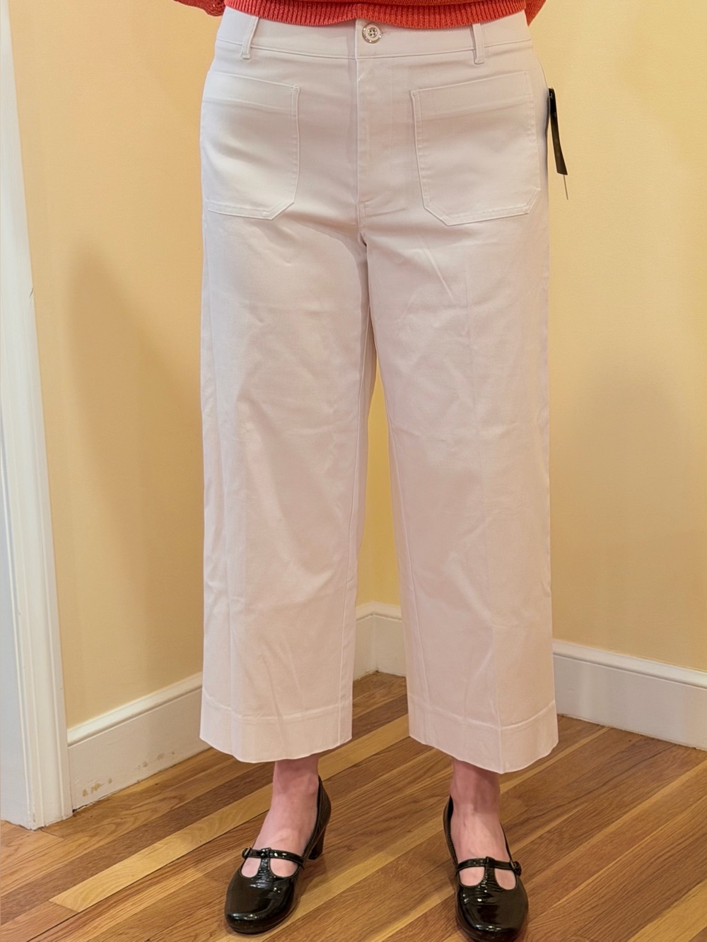 Zac&Rachel  NWT Women’s Wide Leg Crop Lightweight Stretch White Pants